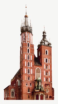 Church architecture in Poland collage element psd