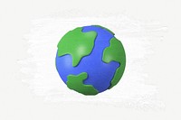 3D cartoon cute earth collage element psd