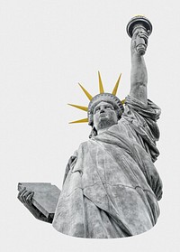 Statue of Liberty black & white collage element psd