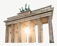 Brandenburg gate afternoon sun collage element psd