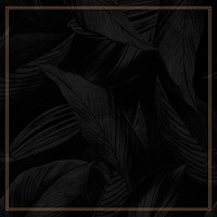 Black botanical gold frame background design