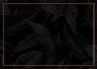 Black botanical gold frame background design