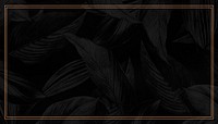 Black botanical gold frame background design