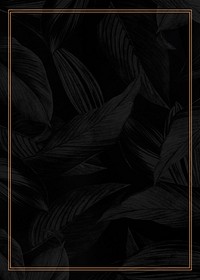 Black botanical gold frame background design