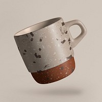 Terrazzo mug mockup psd in classic brown