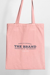Pink tote shopping bag mockup psd