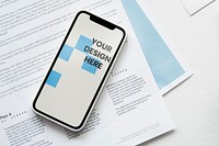 Phone screen mockup psd, design blank space