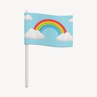 3D rainbow flag mockup psd