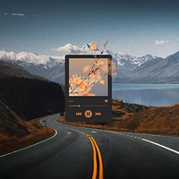 Road trip playlist, autumn background