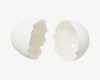 3D cracked egg shell, collage element psd