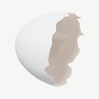 3D cracked egg shell, collage element psd