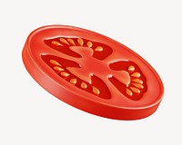3D tomato slice, element illustration