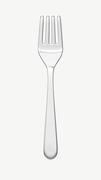 3D fork cutlery, collage element psd