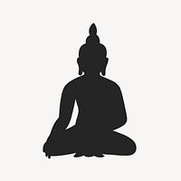 Buddha silhouette, spiritual illustration vector