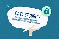 Data security word, speech bubble paper craft