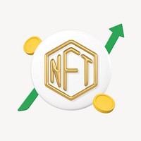 3D NFT cryptocurrency, element illustration