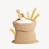 3D flour burlap sack, element illustration