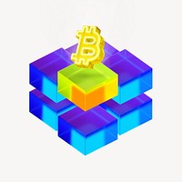 3D blockchain, element illustration