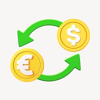 3D currency exchange, element illustration