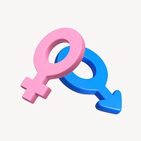 3D gender symbol, element illustration