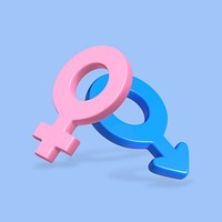 3D gender symbol, element illustration