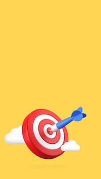 3D dartboard iPhone wallpaper, target marketing illustration