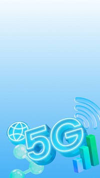 3D 5G network iPhone wallpaper