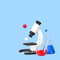 Chemistry study background, 3D illustration