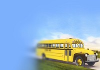 School bus border background