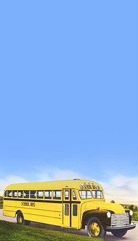 School bus border iPhone wallpaper