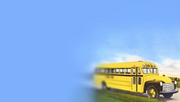 School bus border background