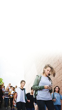 High school students iPhone wallpaper, education border