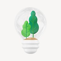 3D trees in bulb, element illustration