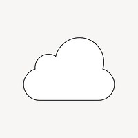 Cute white cloud, flat weather collage element vector