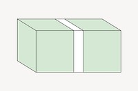 Green parcel box, flat object illustration
