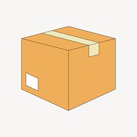 Parcel box, flat object illustration