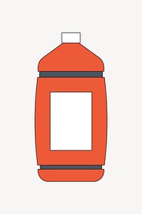 Orange cleaning bottle  illustration collage element vector