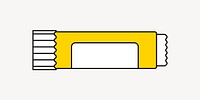 Yellow glue stick, stationary illustration