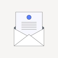 Opened letter, flat illustration