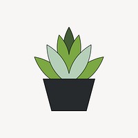 Houseplant pot, flat illustration