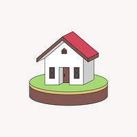 Two story house model illustration