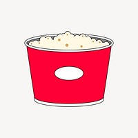 Big size popcorn, food illustration