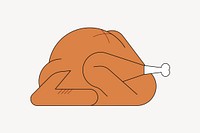 Turkey chicken meal,   food illustration
