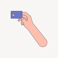 Hand holding credit card, finance illustration