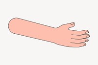 Arm hand, body part flat collage element vector