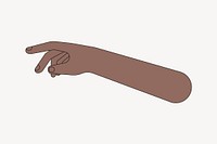 Black arm hand, body part flat illustration