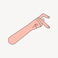 Half-heart hand sign, flat illustration