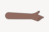 Black thumbs up hand, gesture illustration
