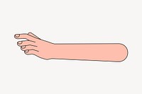 Hand reaching out, gesture illustration