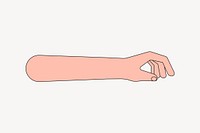 White hand gesture, flat illustration